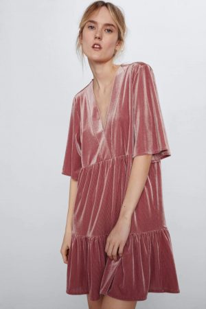 vestido terciopelo zara