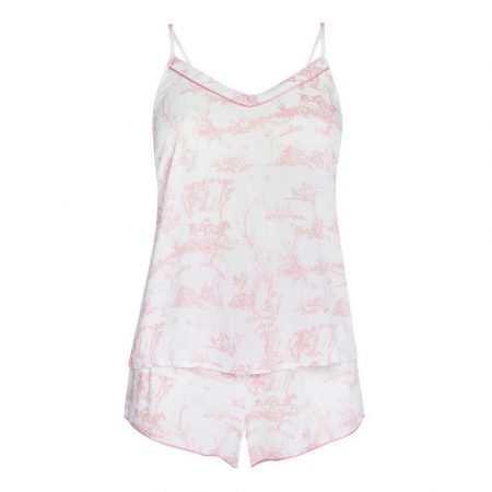 pijama marfil y rosa