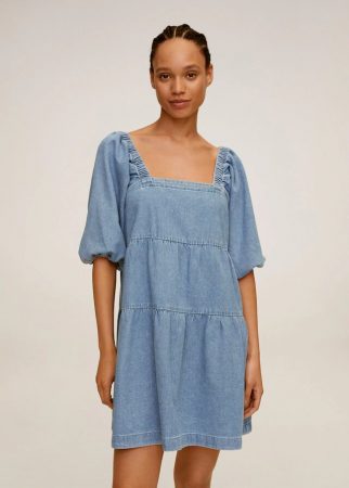 vestido denim mango