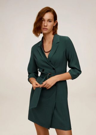 vestido cruzado botones