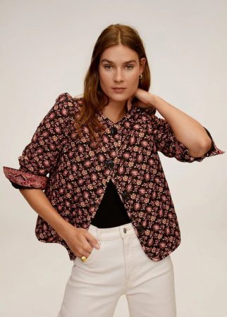 chaqueta estampado floral mango