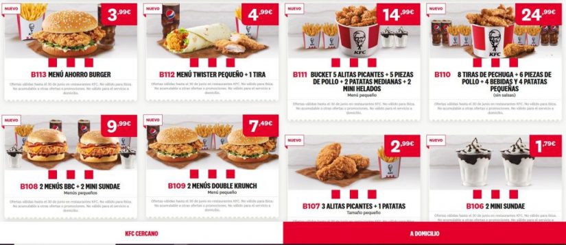 ofertas KFC pollo junio