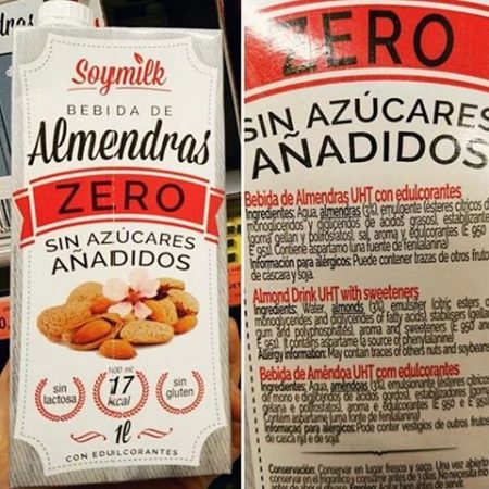 leche de almendra sin azúcares