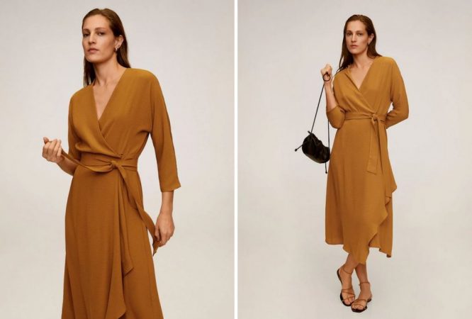 vestidos corte cruzados Mango