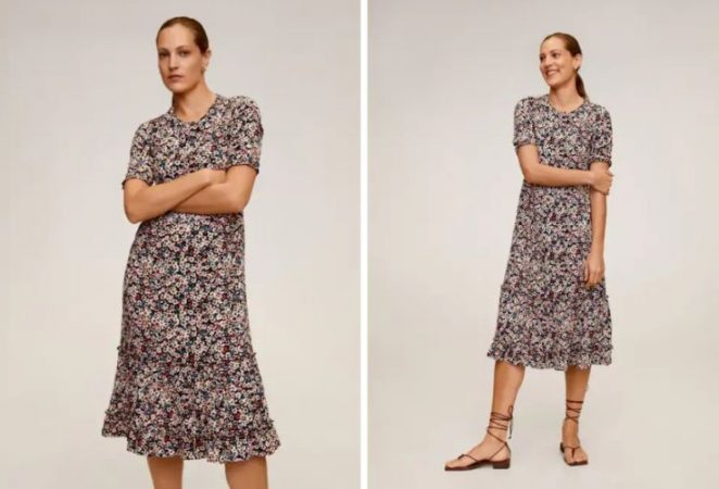 vestido estampado Mango