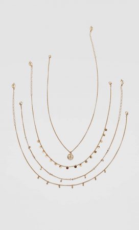 Joyas de Stradivarius por menos de 10 euros 4 Merca2.es Set 4 collares STR monedas y cristales