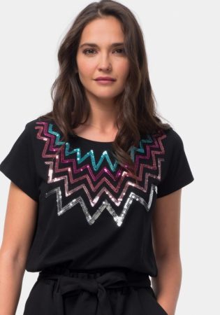 camiseta lentejuelas tex carrefour