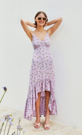 vestido midi volante