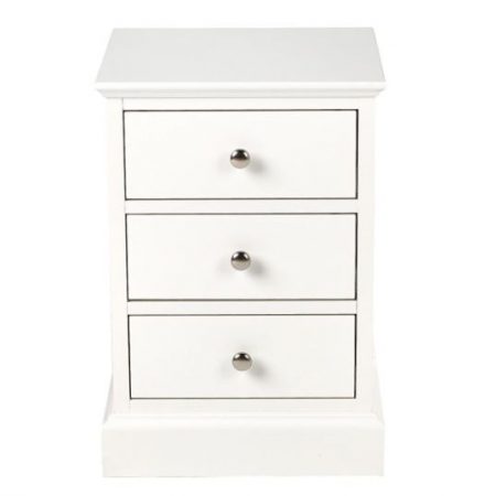 Mesita de noche de haya con 3 cajones Ashby