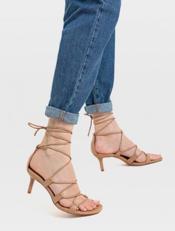 Sandalias tacón tiras atadas 