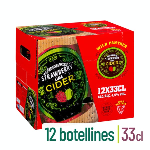 bebida cider fresa y lima