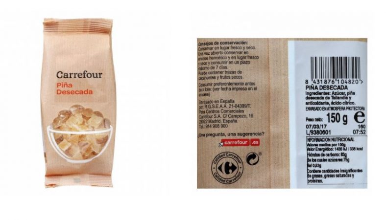 Piña desecada Carrefour 
