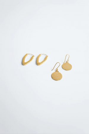 pendientes aro y medalla