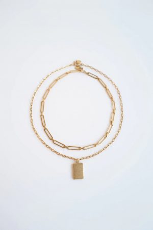 collar doble cadena con medalla