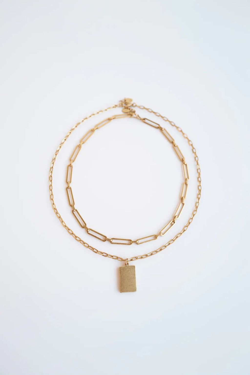 collar doble cadena con medalla
