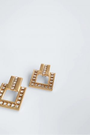 pendientes cuadrado joya