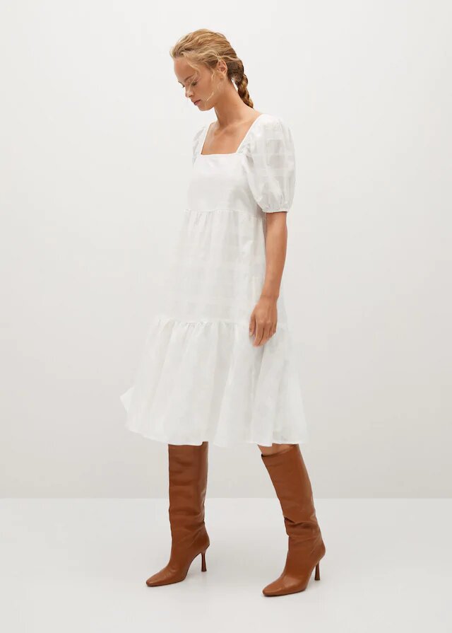 vestido algodon mango
