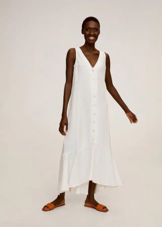 vestido botones mango