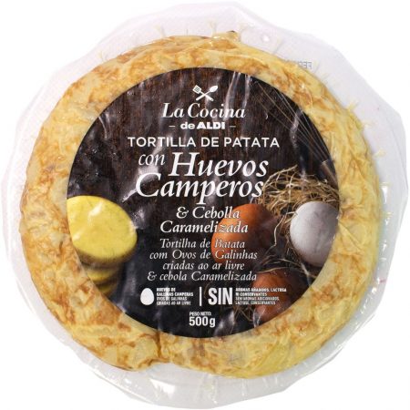 Tortillas de patata LA COCINA DE ALDI TORTILLA DE PATATA CON HUEVOS CAMPEROS Y CEBOLLA CARAMELIZADA zoom medium Merca2