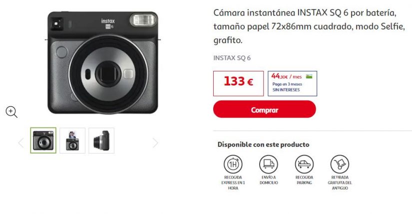 Cámara instantánea INSTAX SQ 6 Alcampo 
