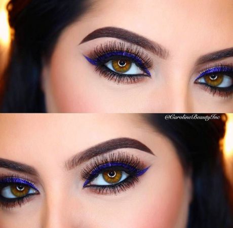 maquillaje sombras de ojos azules