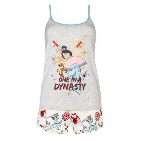 Primark: camisones y pijamas fresquitos para las noches más calurosas 23 Merca2.es Pijama corto de tirantes con estampado de Mulán de Disney en color gris Primark