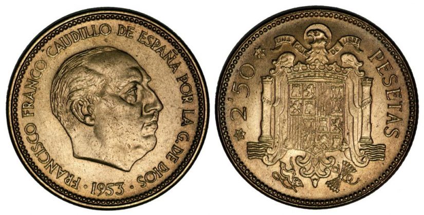 2 pesetas 1953