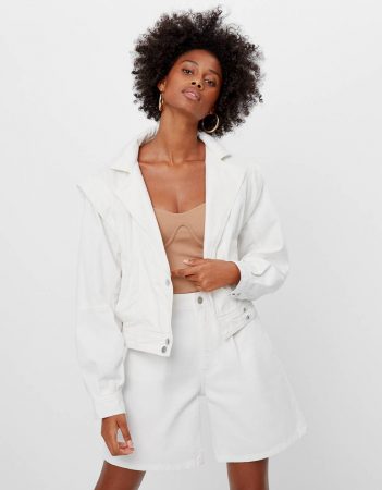 Clones low cost que vas a poder encontrar en Bershka 4 Merca2.es Cazadora biker con manga volumen Bershka