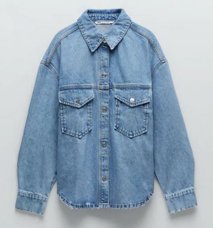 CAMISA DENIM OVERSIZE ZARA 