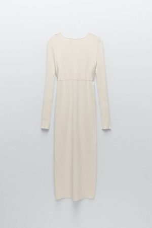 VESTIDO PUNTO MIDI ZARA 