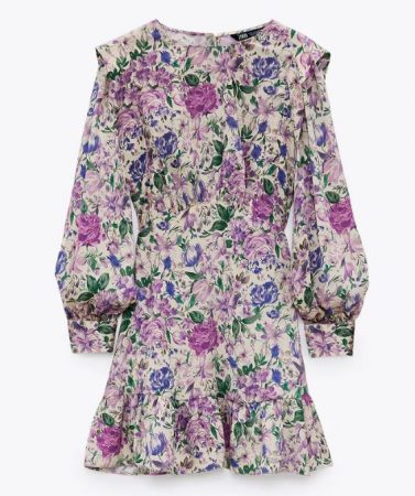 VESTIDO SATINADO ESTAMPADO ZARA