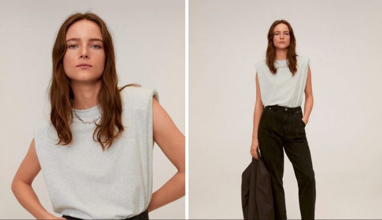 camiseta Hombreras Mango