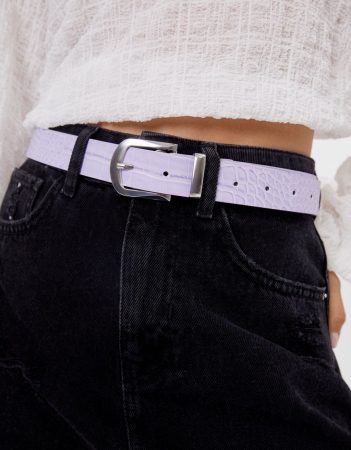 cinturon efecto cocodrilo morado