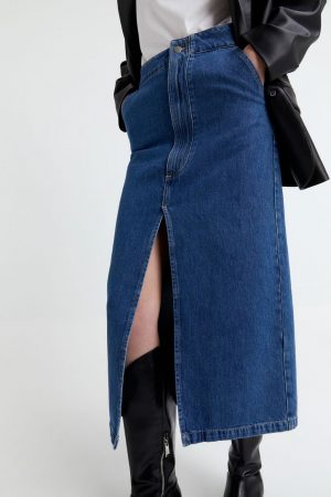falda de tubo denim