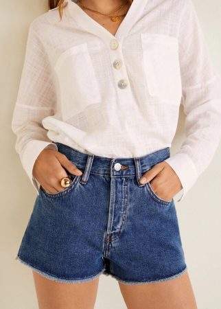short denim desflecado