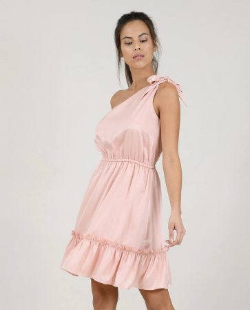 vestido manga asimetrica