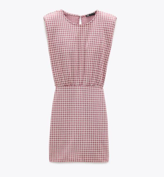 precioso y juvenil vestido cuadros zara
