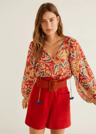 blusa estampada mango