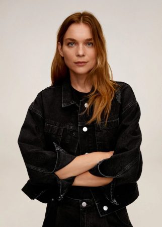 cazadora denim desgastada mango