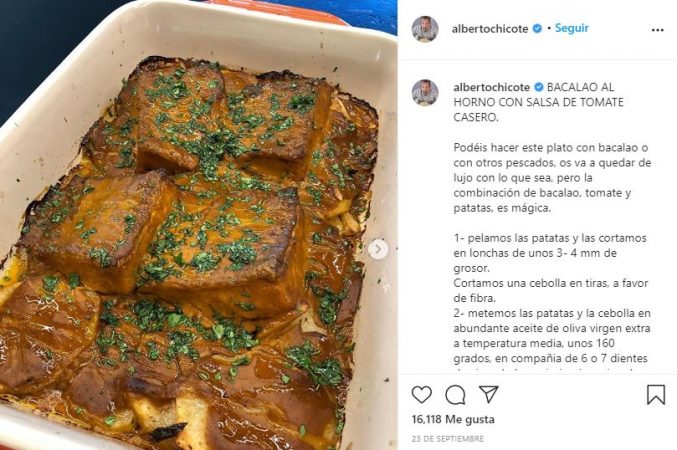 bacalao con tomate al horno Chicote