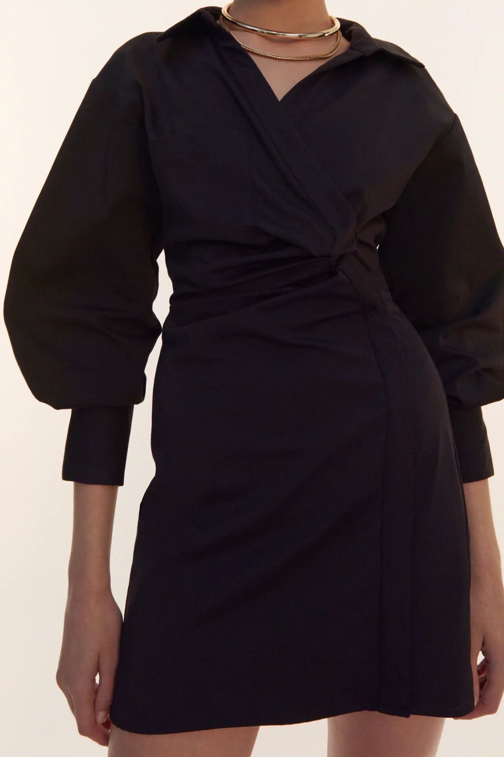 vestido cruzado popelin zara