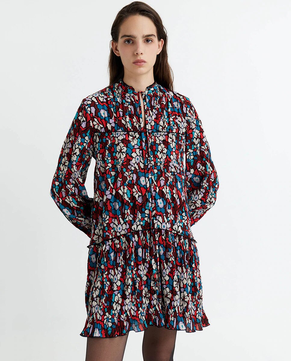 vestido mini plisado sfera