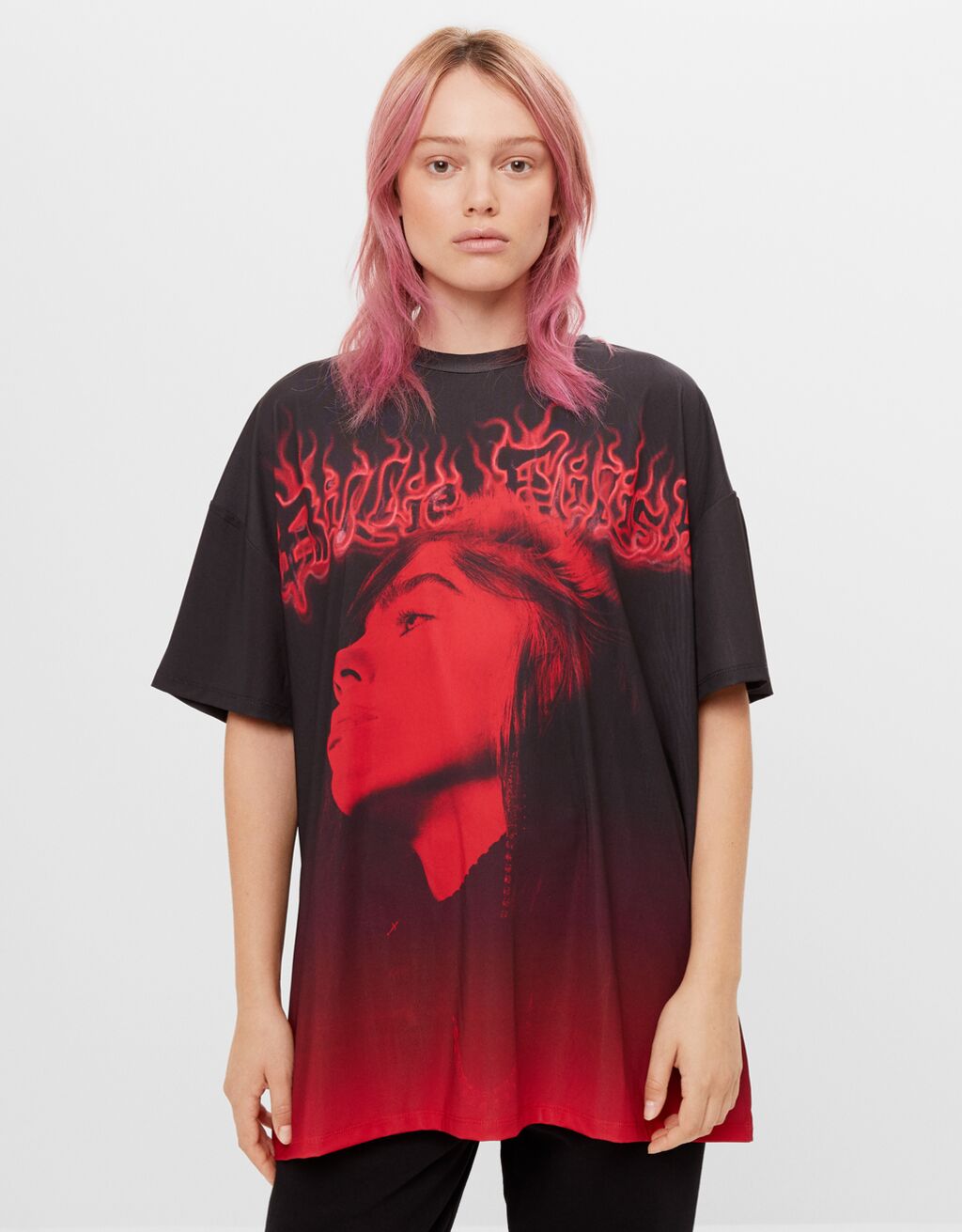 camiseta llamas billie eilish bershka
