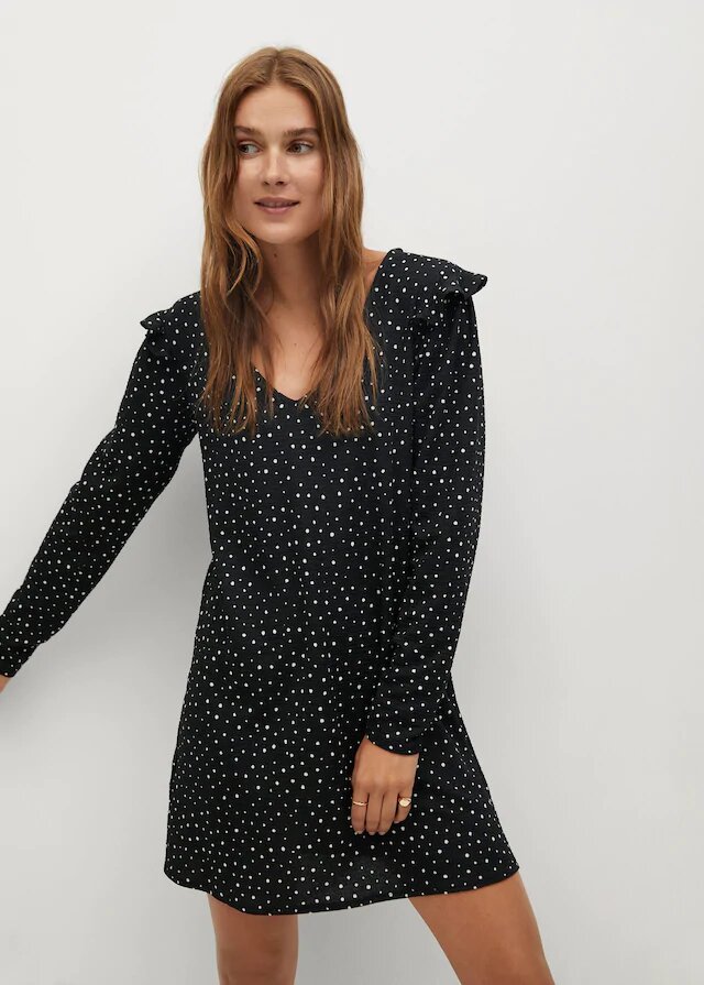 vestido estampado mango