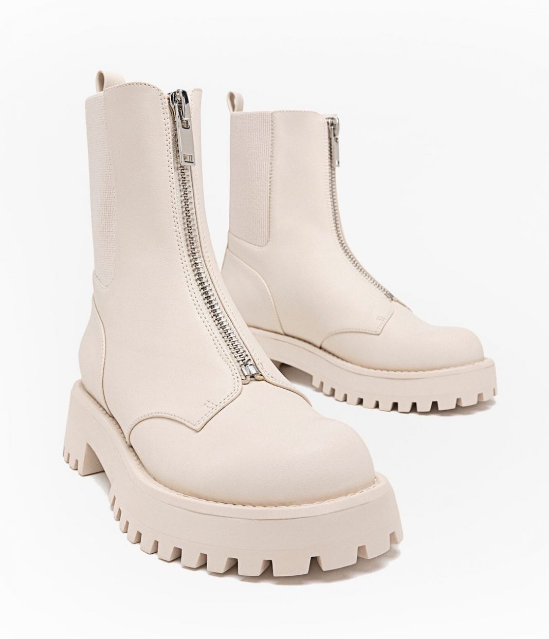 botines planos cremallera frontal