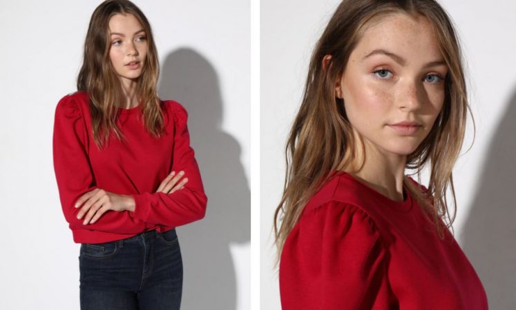 sudadera mangas fruncidas