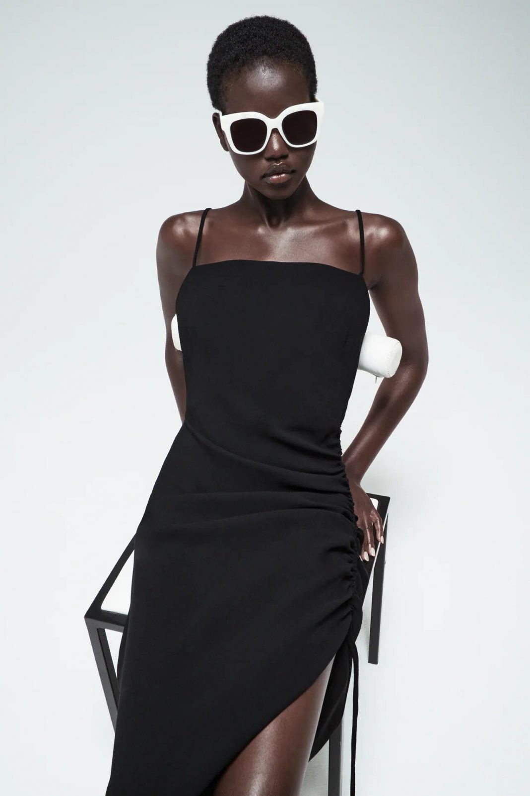 vestido drapeado zara