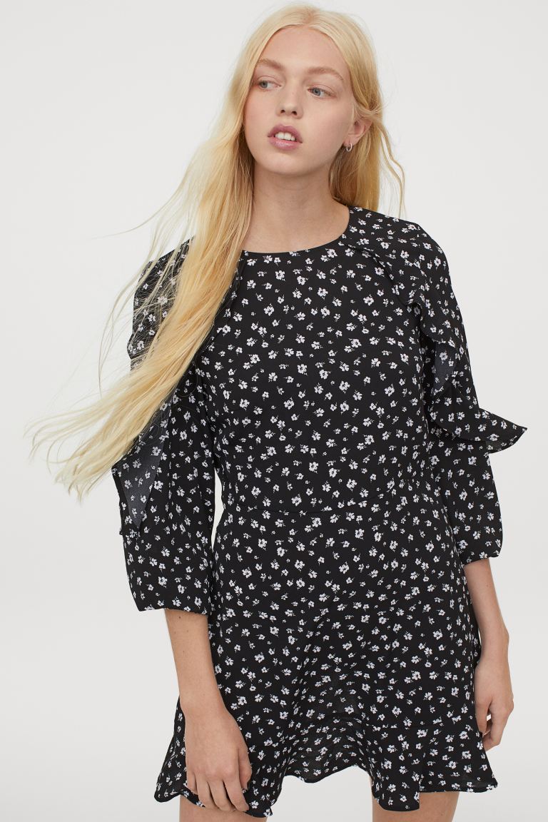 vestido volantes h&m