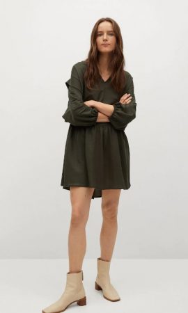 Screenshot 2021 02 10 Vestido pliegues fluido Vestidos y monos de Mujer Mango Espana Merca2.es