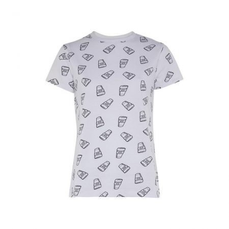 camiseta estampado vasos de cafe